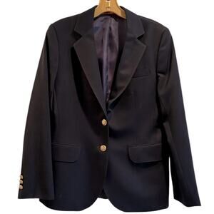VTG Derby San Francisco Coat Women 12 Formal 100% Wool Two-Buttoned Blazer Blue